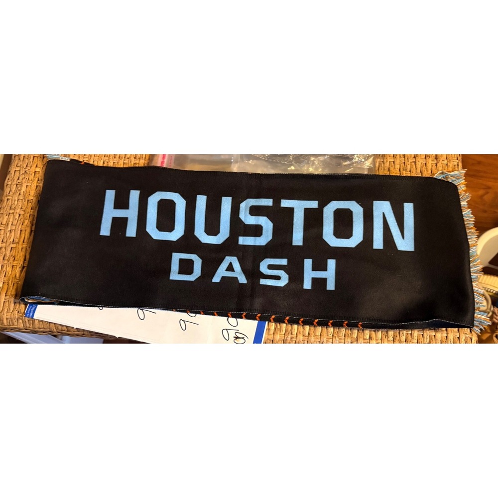 Houston Dynamo Dash Soccer Scarf Unisex OS Black Good Reversible Fringe MLS NWSL